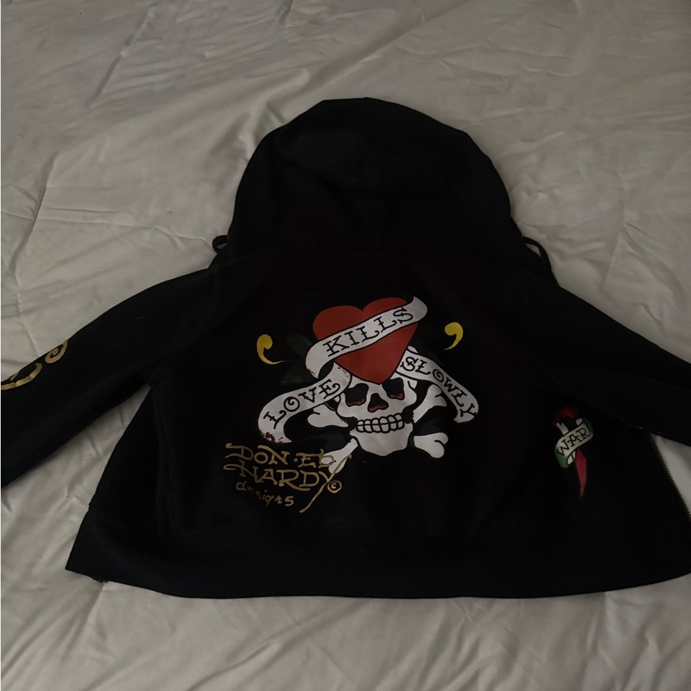 LAST CHANCE - Ed Hardy Cropped Hoodie - Picture 3 of 4